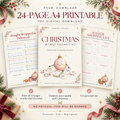Christmas Without Holding It All 24-page A4 printable planner with interior page previews.