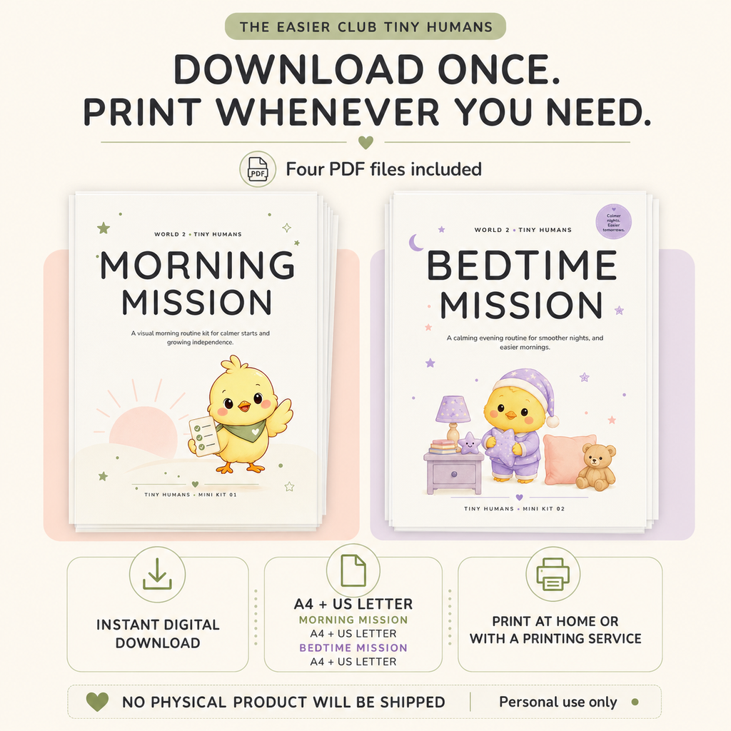 Morning and Bedtime Mission digital download with A4 and US Letter PDF files