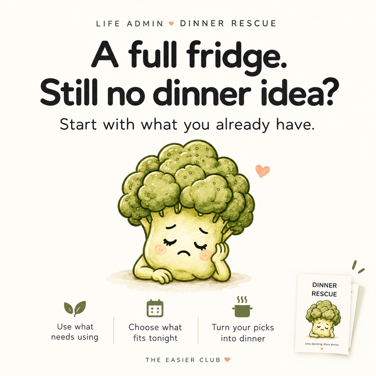 You have ingredients, but putting them together feels like another task. Dinner Rescue helps you spot what needs using, narrow down your choices and turn your picks into tonight’s dinner.