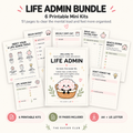 Life Admin printable planner bundle with six mini kits in A4 and US Letter by The Easier Club