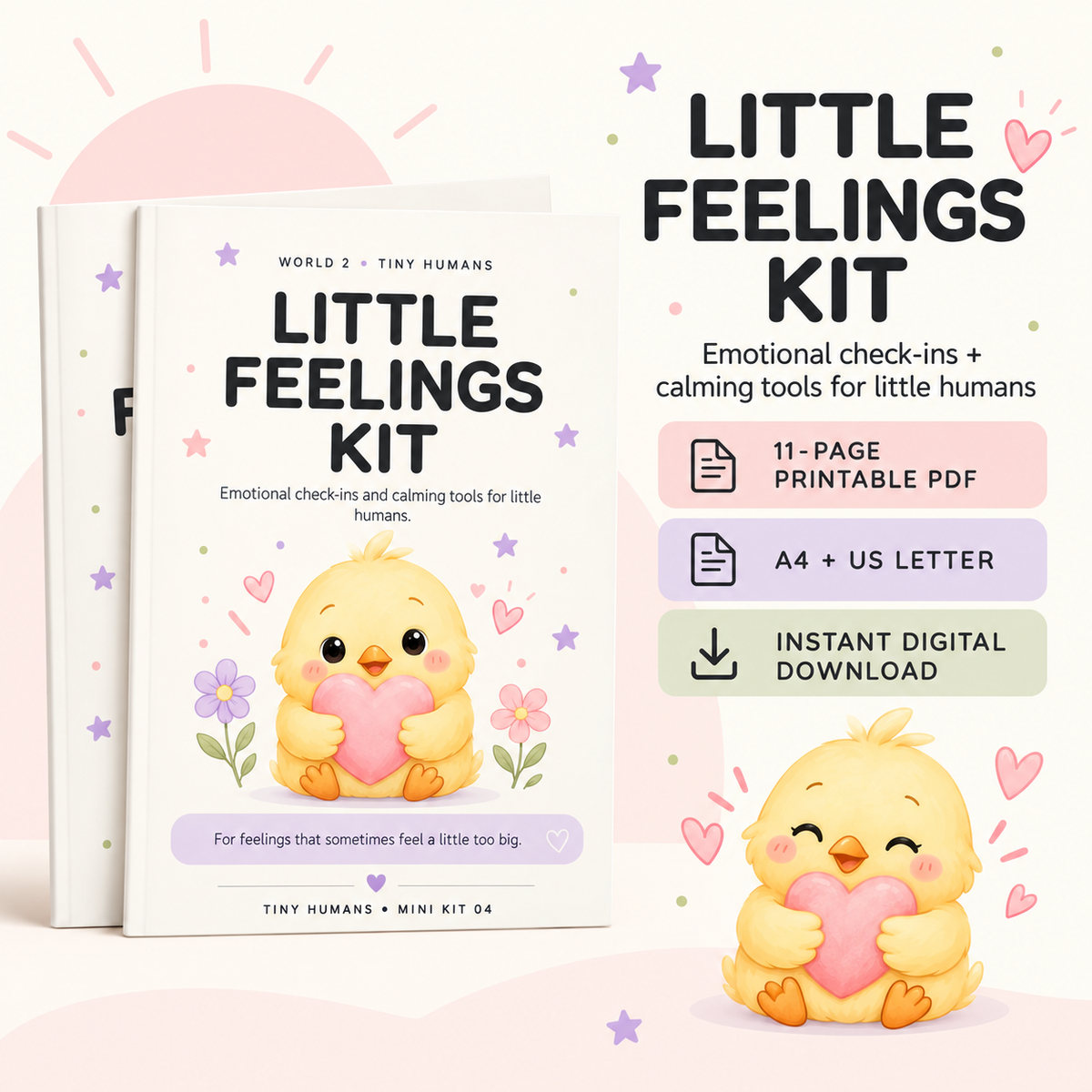 Little Feelings Kit emotional regulation printable for kids with feelings check-in and calming tools